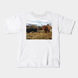 Scottish Highland Cattle Cows and Bull 2245 Kids T-Shirt